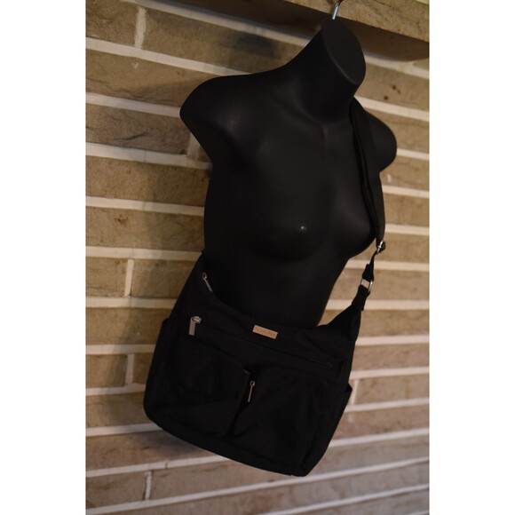 Baggallini Crossbody Purse Bag satchel black Nylon - Picture 2 of 10